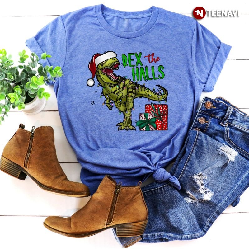 Christmas Dinosaur Shirt, Rex The Halls