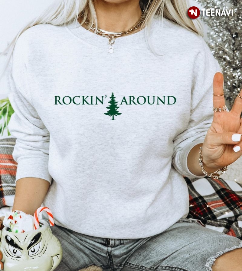Merry Christmas Sweatshirt, Rockin' Around Christmas Tree