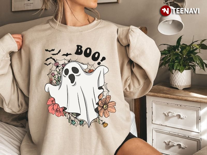 Funny Halloween Sweatshirt, Boo Funny Ghost