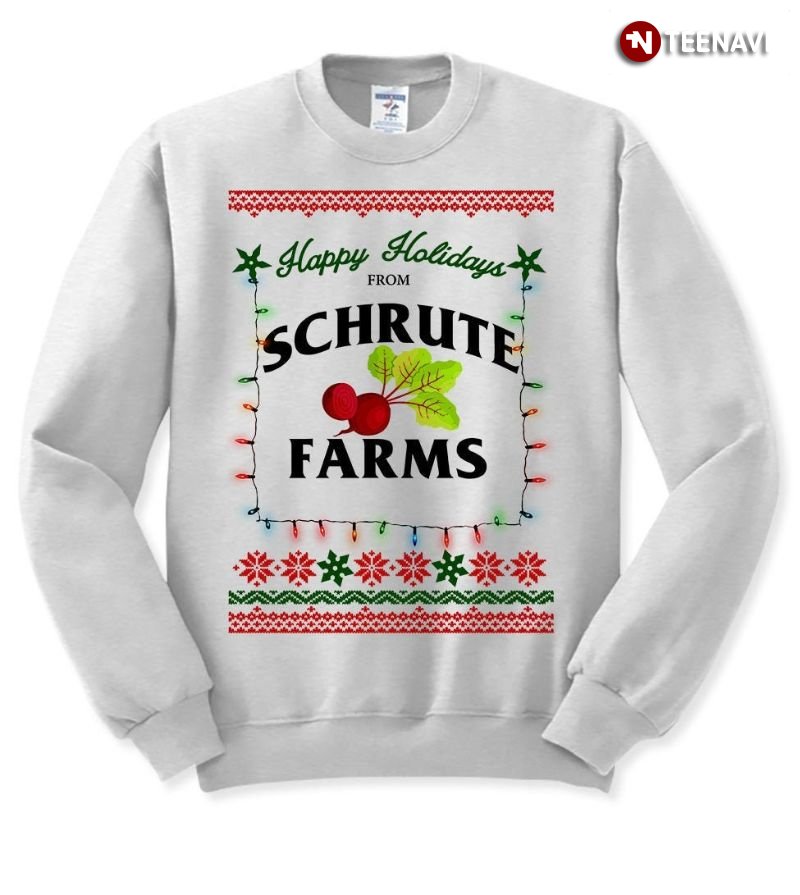 Ugly Christmas Sweatshirt, Happy Holidays From Schrute Farms