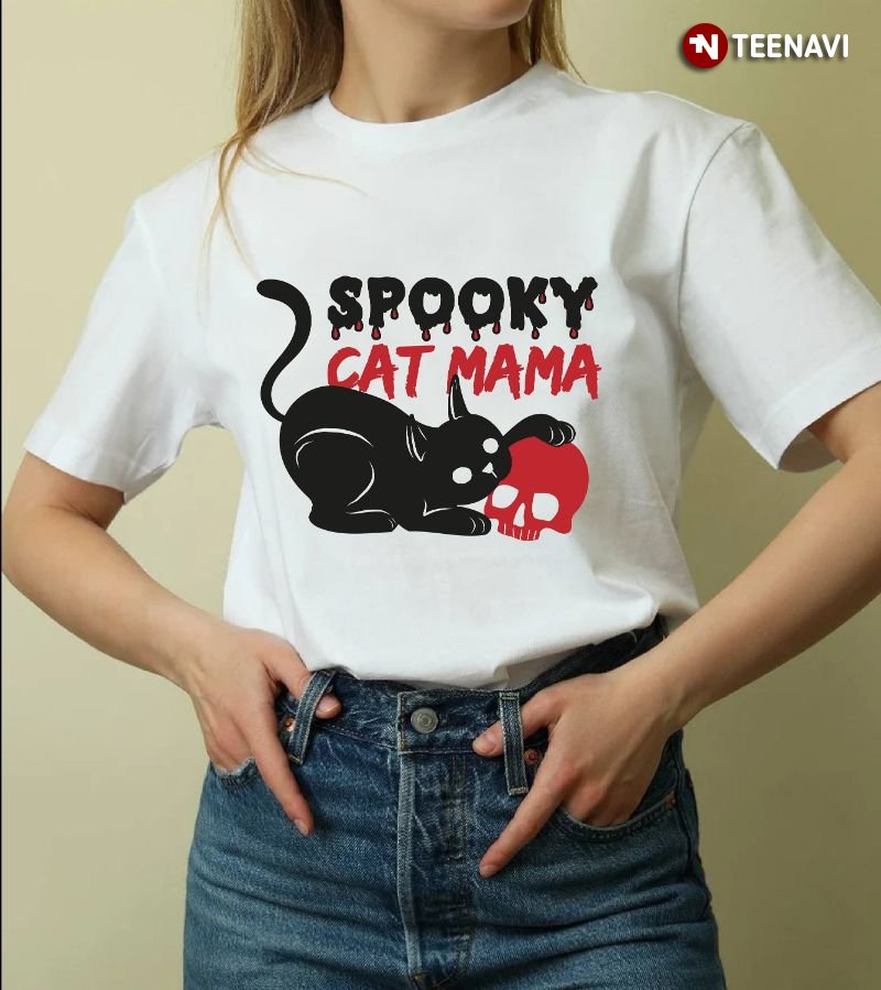 Cat Mom Halloween Shirt, Spooky Cat Mama