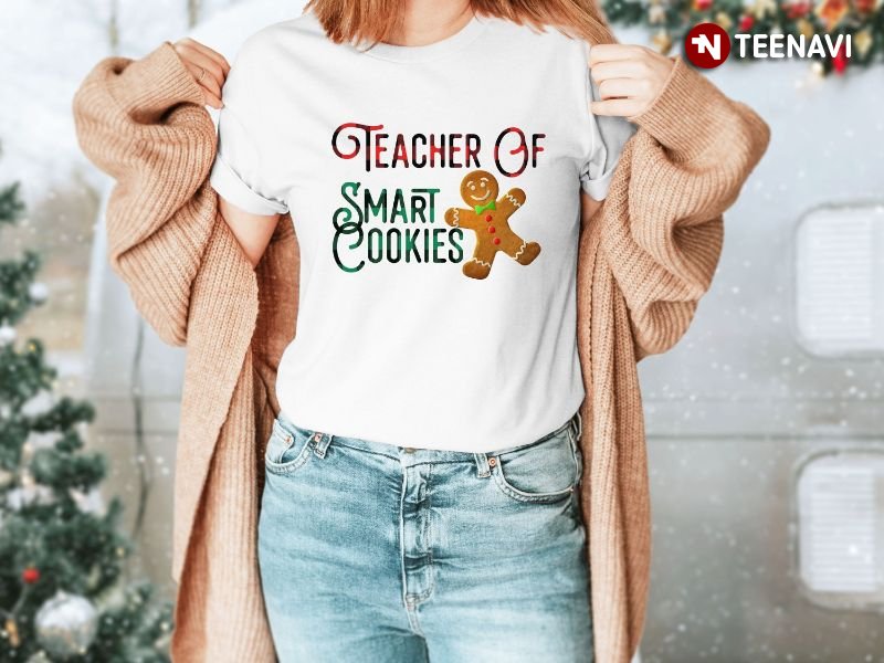 Teacher Ginger Christmas Shirt, Teacher Of Smart Cookies