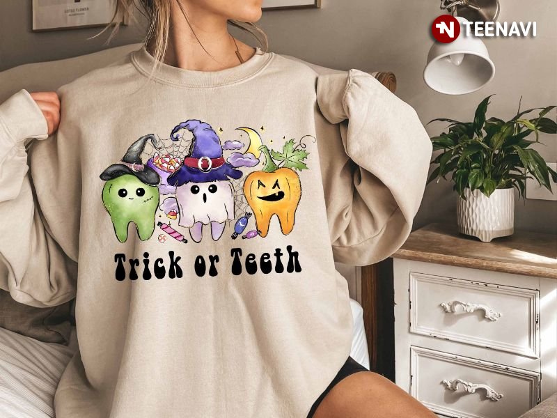Halloween Dentist Sweatshirt, Trick Or Teeth