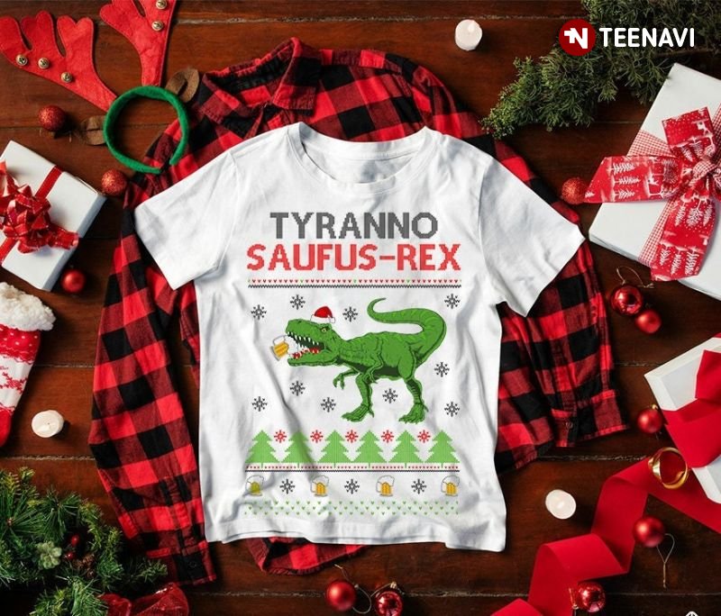 Dinosaur Christmas Shirt, Tyranno Saurus-Rex