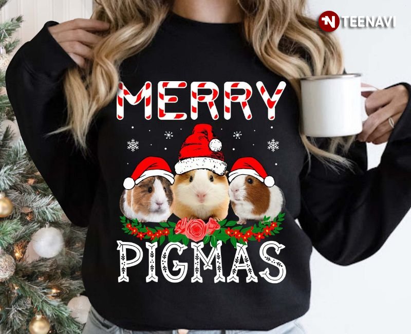 Guinea Pig Christmas Sweatshirt, Merry Pigmas