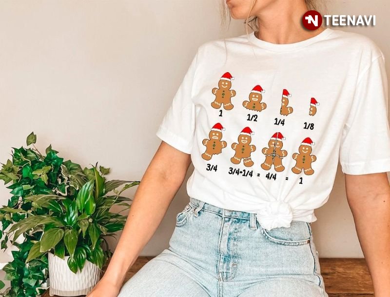 Funny Gingerbread Shirt, Gingerbreads With Santa Hats