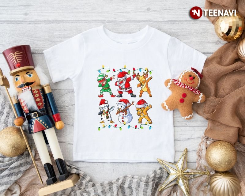 Funny Dabbing Christmas Shirt, Elf Santa Claus Reindeer Penguin Snowman Ginger