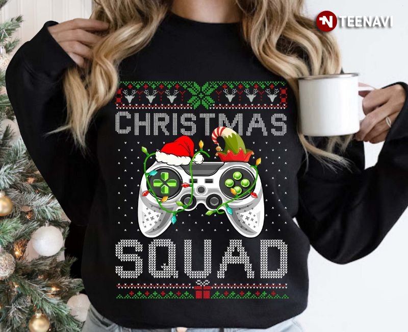 Gamer Ugly Christmas Sweatshirt, Video Games Christmas Squad