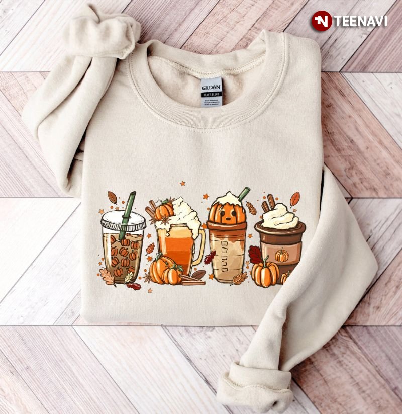 Thanksgiving Coffee Sweatshirt, Thanksgiving Pumpkin Latte Drink Cup