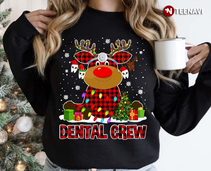 Dentist Christmas Reindeer Sweatshirt, Dental Crew