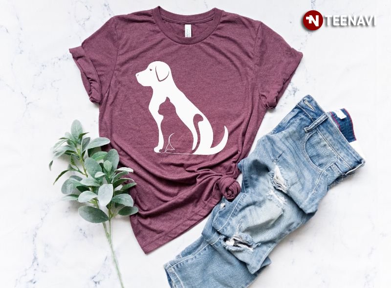 Animals Lover Shirt, Lovely Dog And Cat