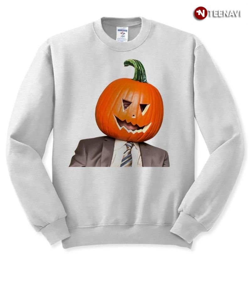 Dwight Schrute Halloween Sweatshirt, Dwight Pumpkin Head