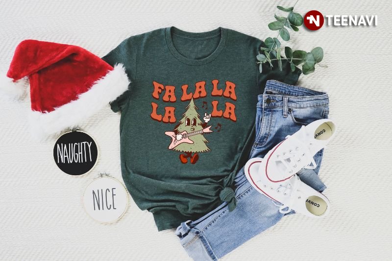 Funny Xmas Tree Shirt, Fa La La La La Merry Christmas