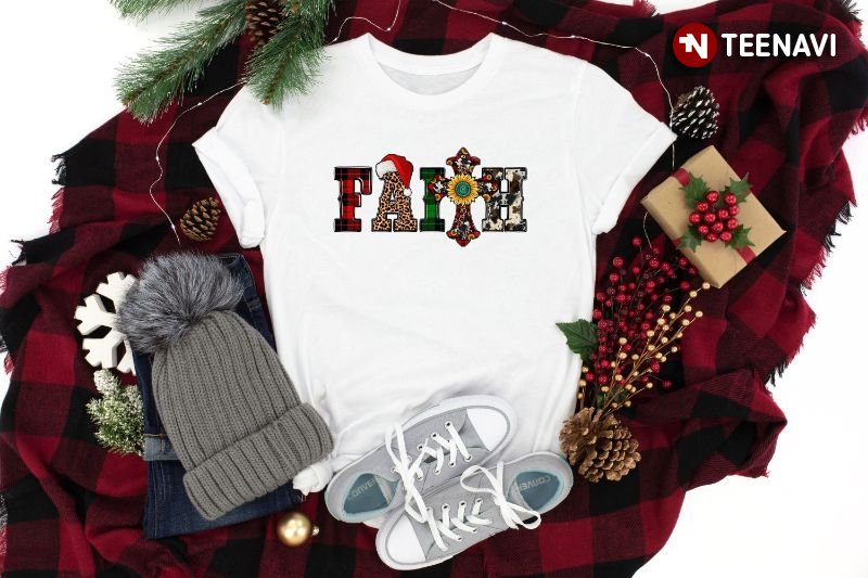 Jesus Christmas Shirt, Faith Leopard