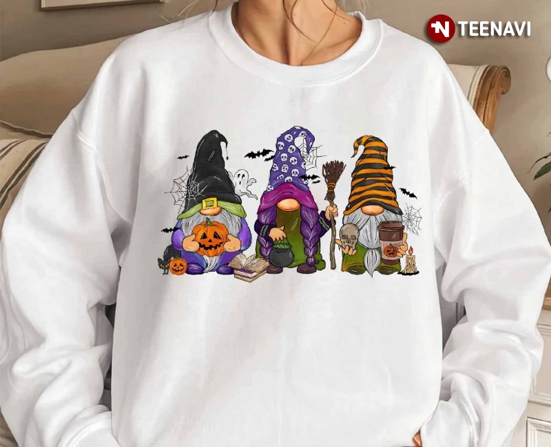 Gnome Halloween Sweatshirt, Funny Spooky Gnomes