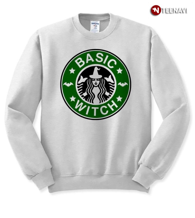 Coffee Sweatshirt, Basic Witch Star Bucks