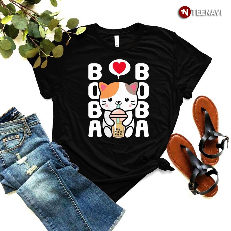 Cat Bubble Tea Shirt, Boba Boba