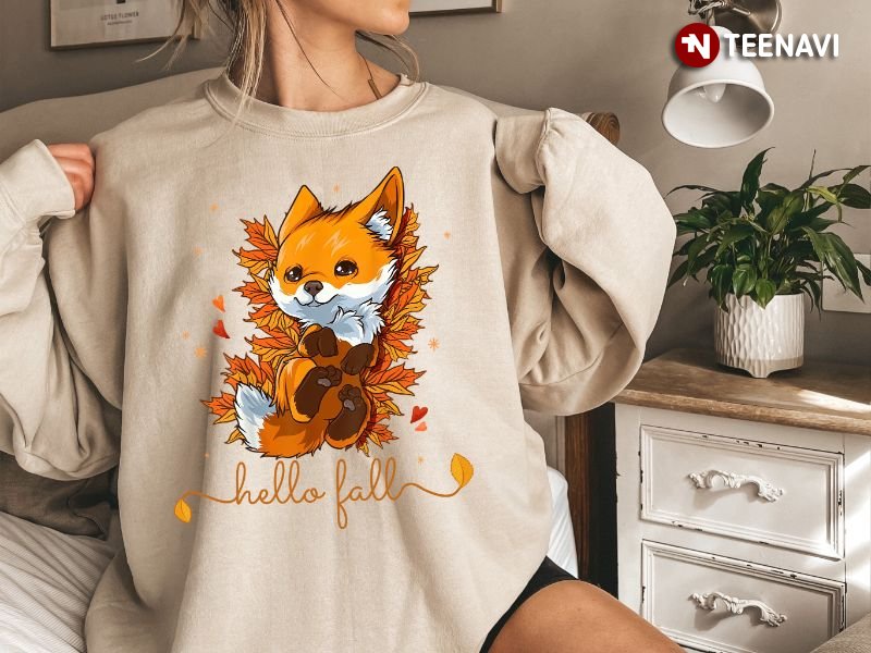Fox Fall Sweatshirt, Hello Fall