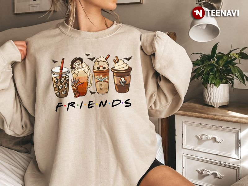 Friends Halloween Sweatshirt, Friends Funny Halloween Coffee