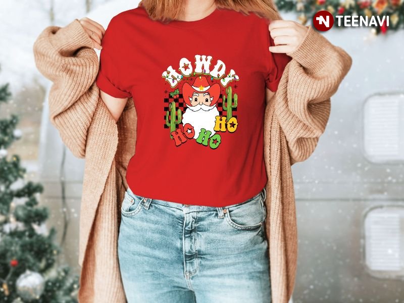 Santa Claus Shirt, Howdy Ho Ho Ho