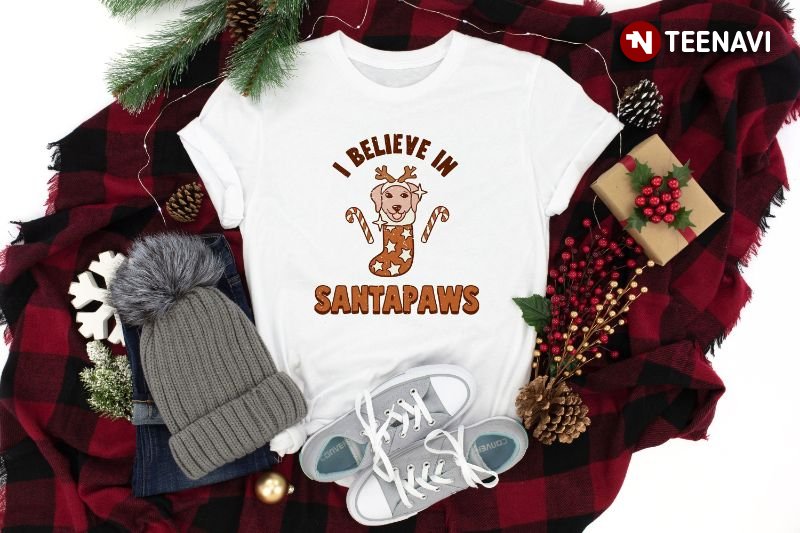 Funny Christmas Dog Shirt, I Believe In Santapaws