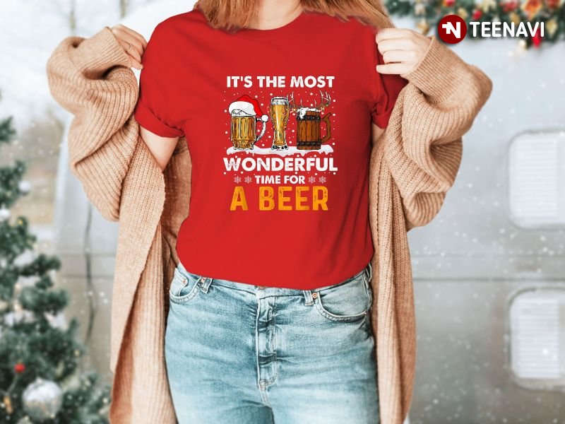 Christmas Beer Shirt, It's The Most Wonderful Time For A Beer