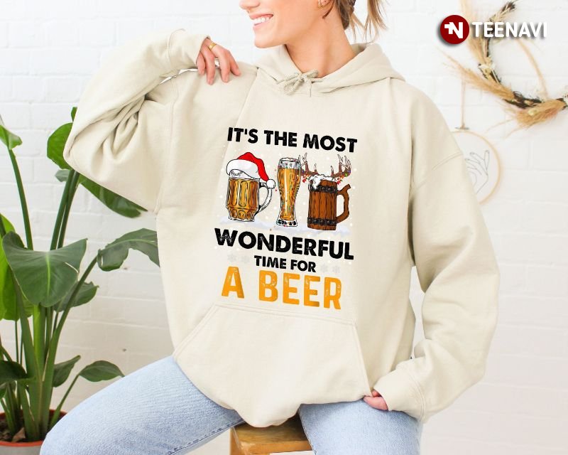 Beer Christmas Sweatshirt, It’s The Most Wonderful Time For A Beer