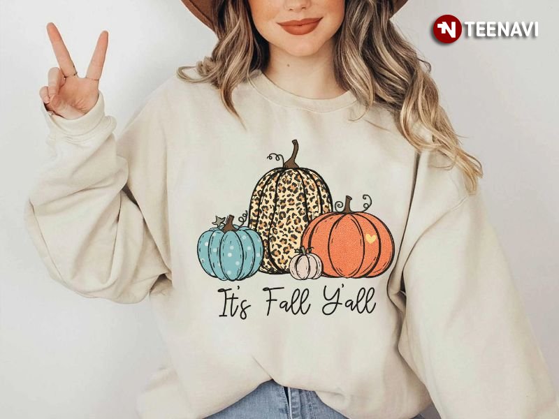 Fall Vibes Sweatshirt, It's Fall Y'all Leopard