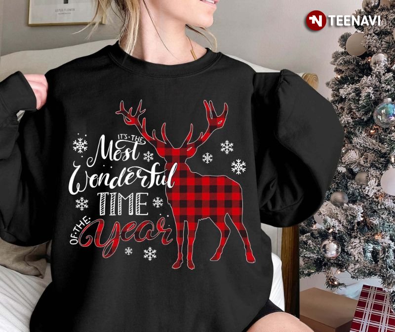 Reindeer Christmas Sweatshirt, It's The Most Wonderful Time Of The Year