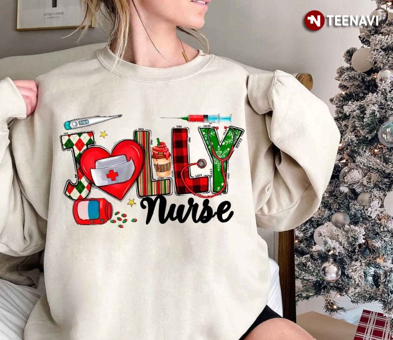 Christmas Nurse Sweatshirt, Jolly Nurse