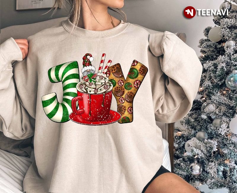 Coffee Christmas Sweatshirt, Joy