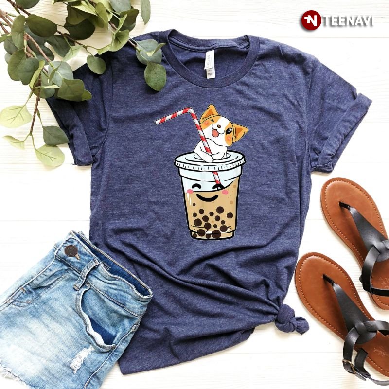 Cat Milk Tea Shirt, Funny Cat And Bubble Tea