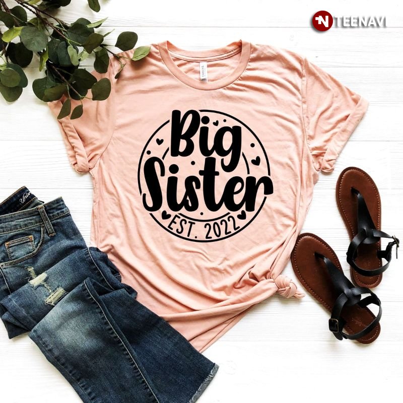Promoted To Big Sister Shirt, Big Sister Est 2022