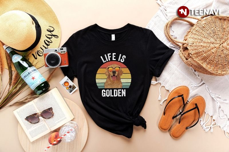 Golden Retriever Shirt, Vintage Life Is Golden