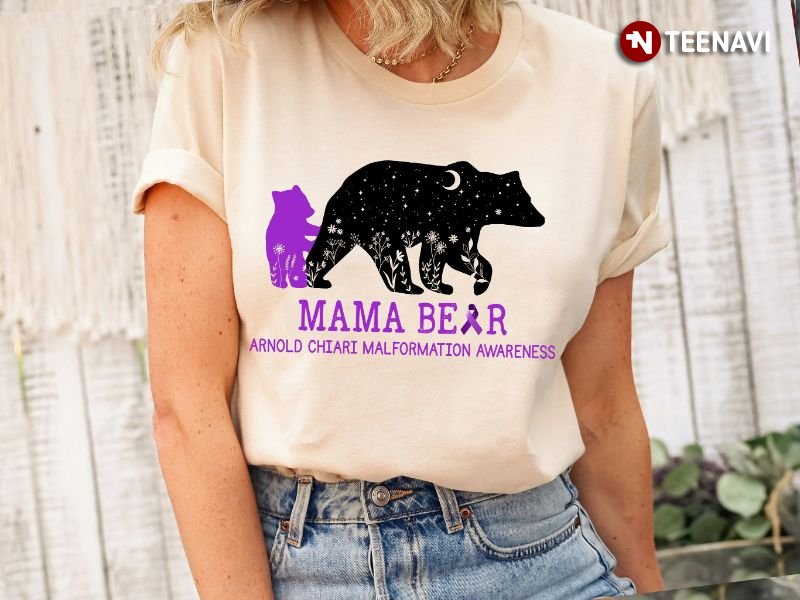 Arnold Chiari Malformation Shirt, Mama Bear Arnold Chiari Malformation Awareness