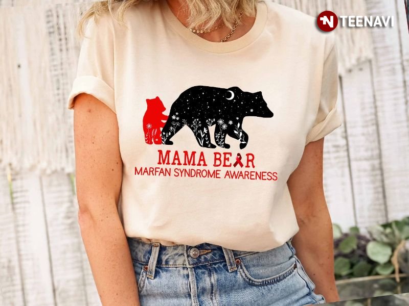 Marfan Syndrome Awareness Shirt, Mama Bear Marfan Syndrome Awareness