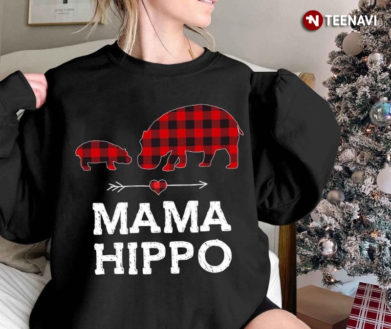 Hippo Mom Sweatshirt, Mama Hippo