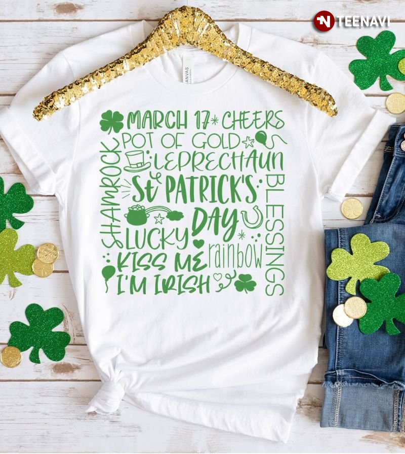 Funny St Patrick's Day Shirt, March 17 Cheers Pot Of Gold Leprechaun Shamrock