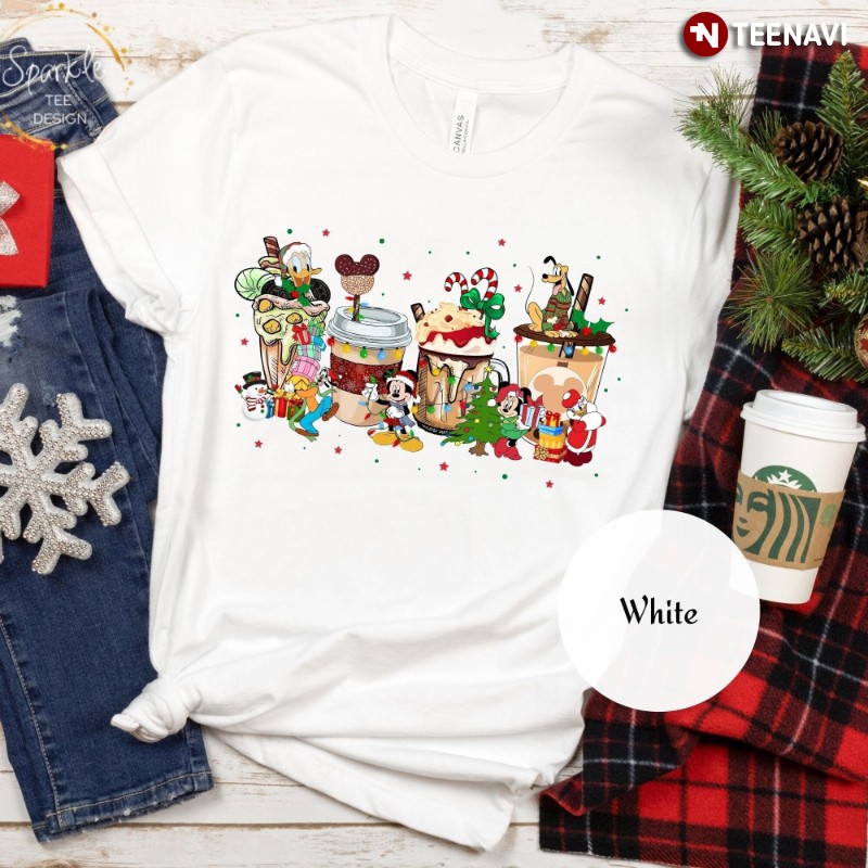Mickey And Friends Christmas Shirt, Funny Disney Coffee