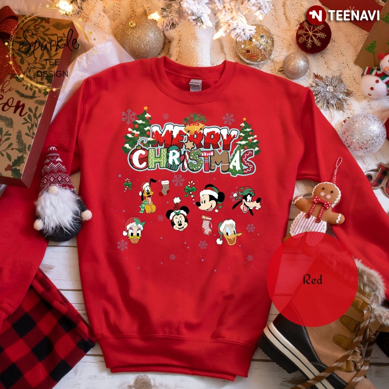Disney Christmas Vibes Sweatshirt, Merry Christmas Disney Characters