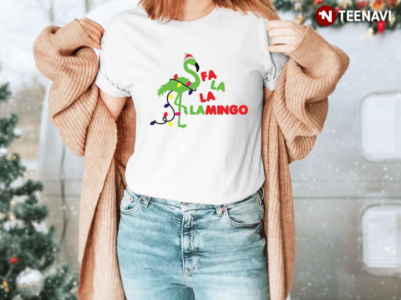 Christmas Flamingo Shirt, Fa La La Lamingo
