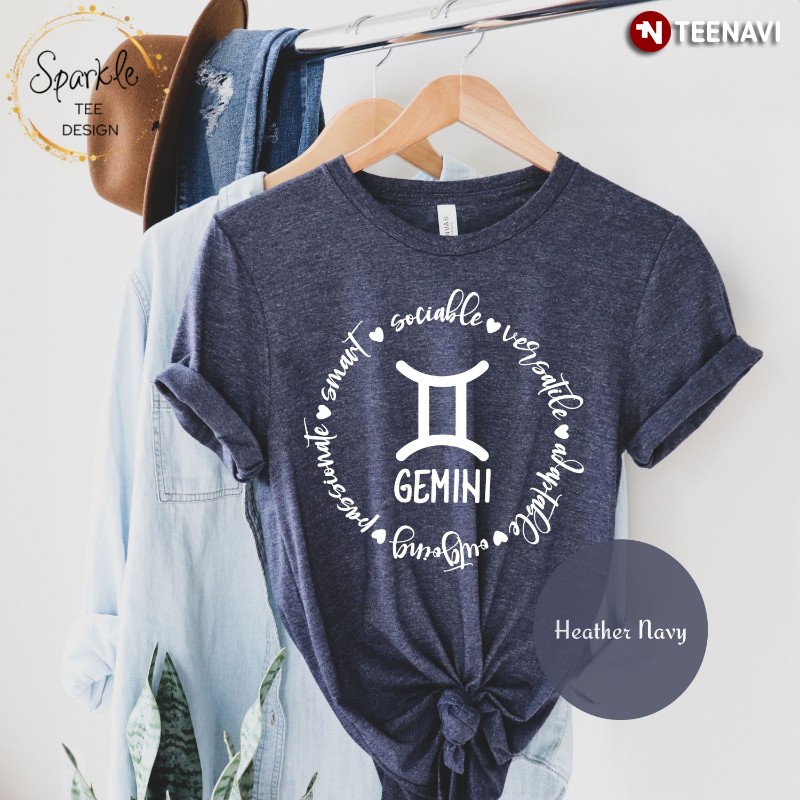 Gemini Birthday Shirt, Gemini Smart Sociable Versatile Adaptable