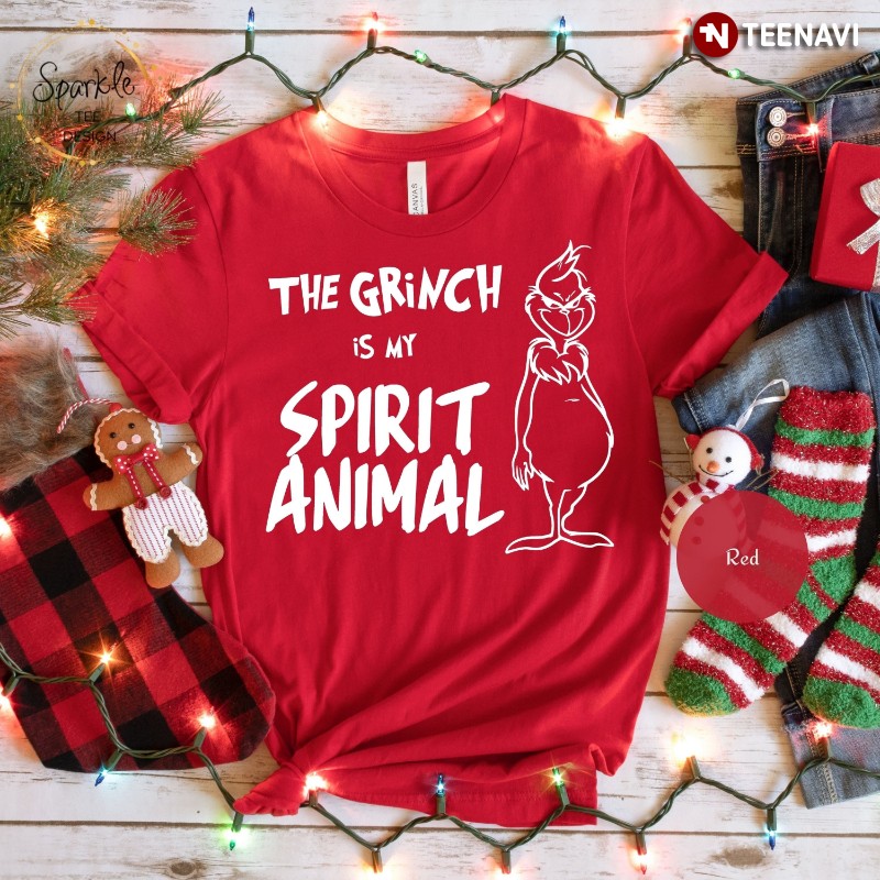 Grinch Christmas Holiday Shirt, The Grinch Is My Spirit Animal