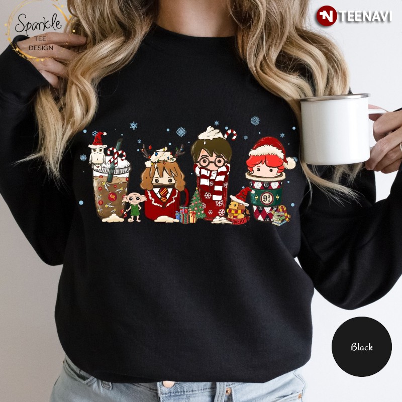 Harry Potter Coffee Christmas Sweatshirt, Cute Harry Potter