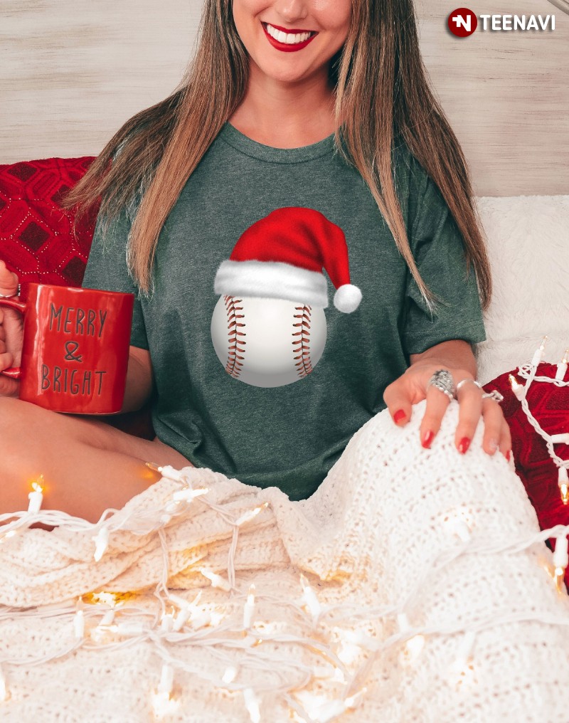 Baseball Santa Shirt, Baseball Santa Hat