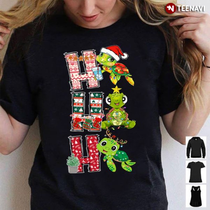 Cute Turtle Christmas Shirt, Ho Ho Ho