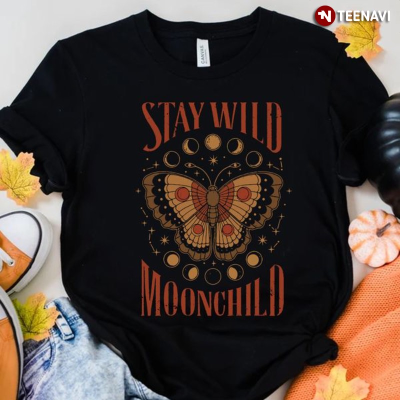 Butterfly Shirt, Stay Wild Moon Child