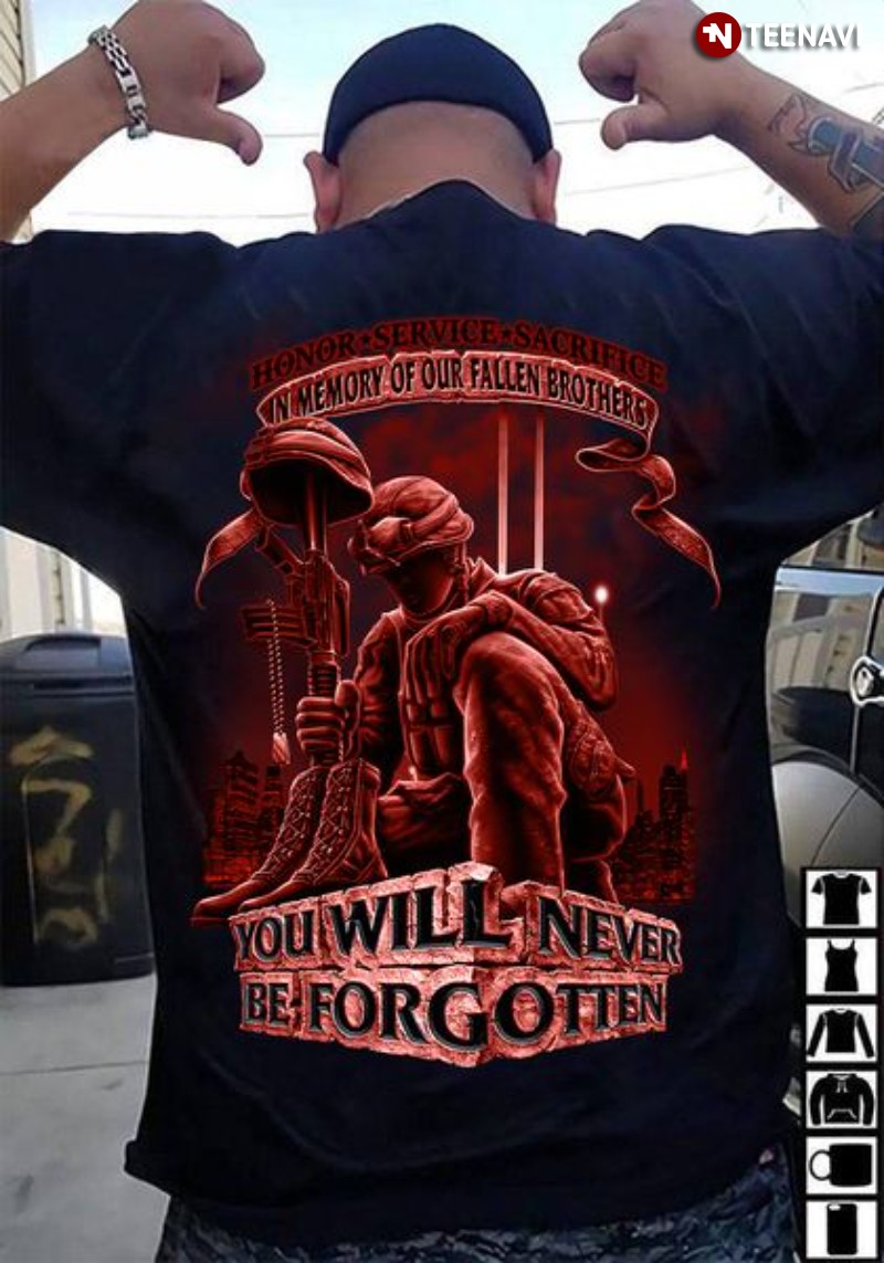 US Veteran Shirt, Honor Service Sacrifice In Memory Of Our Fallen Brothers