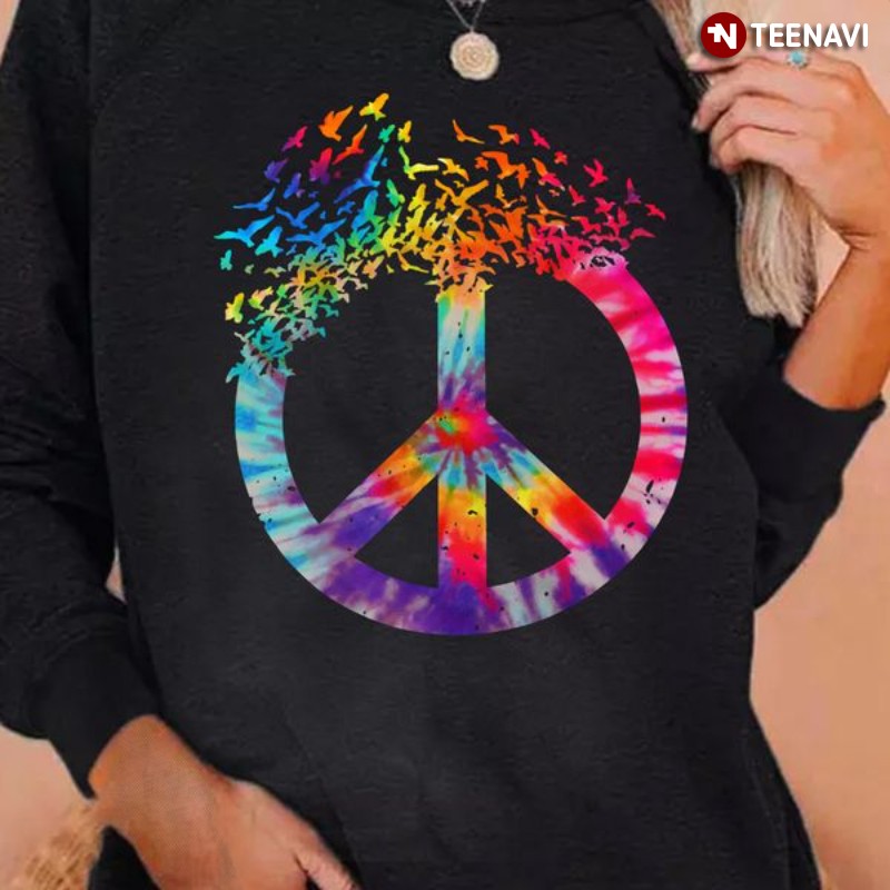 Peace Sweatshirt, Peace Sign Tie-dye