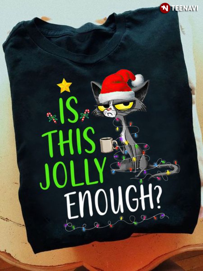 Funny Christmas Cat Shirt, Is This Jolly Enough